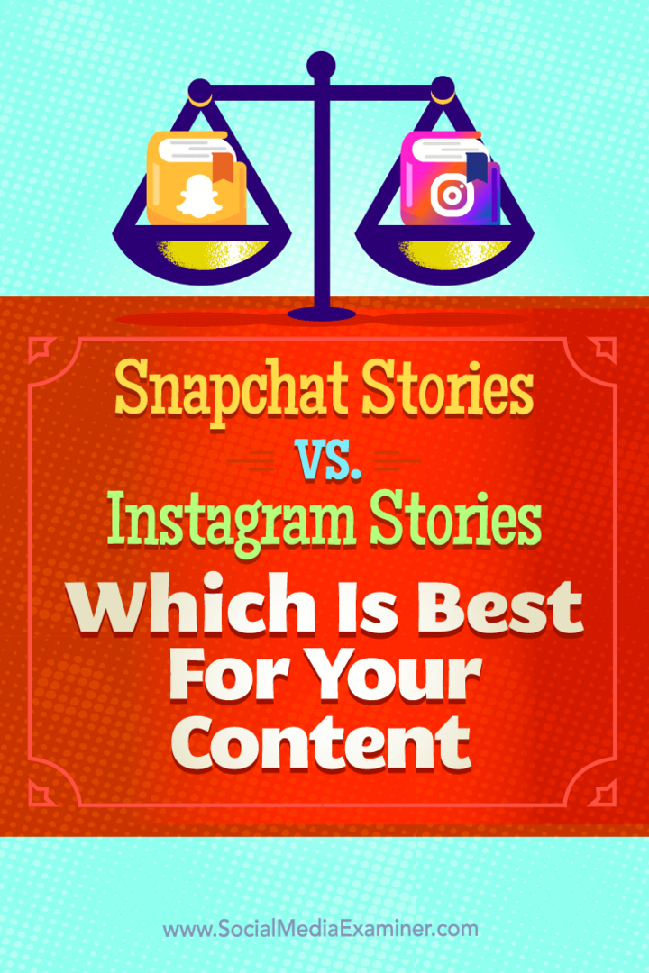 Näpunäiteid erinevuste kohta Snapchati lugude ja Instagrami lugude vahel ning mis sobib teie sisule kõige paremini.