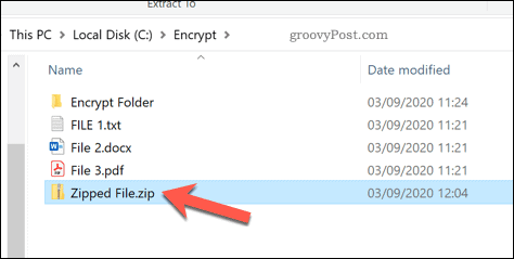 ZIP-faili avamine Windows 10-s