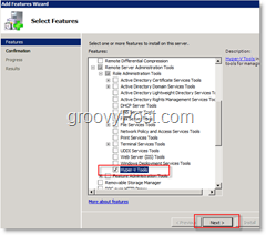 Luba funktsioon Hyper-V tööriistad Windows Server 2008-s