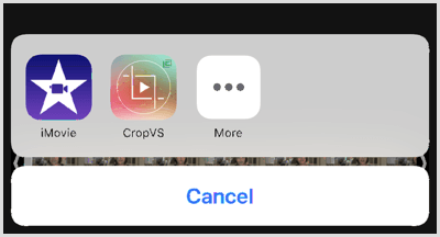 Rakenduse tööriistade avamiseks puudutage ikooni CropVS.