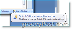 Outlook 2007 paremas alanurgas – kontorist väljas automaatvastuste lubatud meeldetuletus