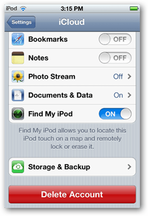 iCloud leiab minu iPodi iPhone'i iPadi