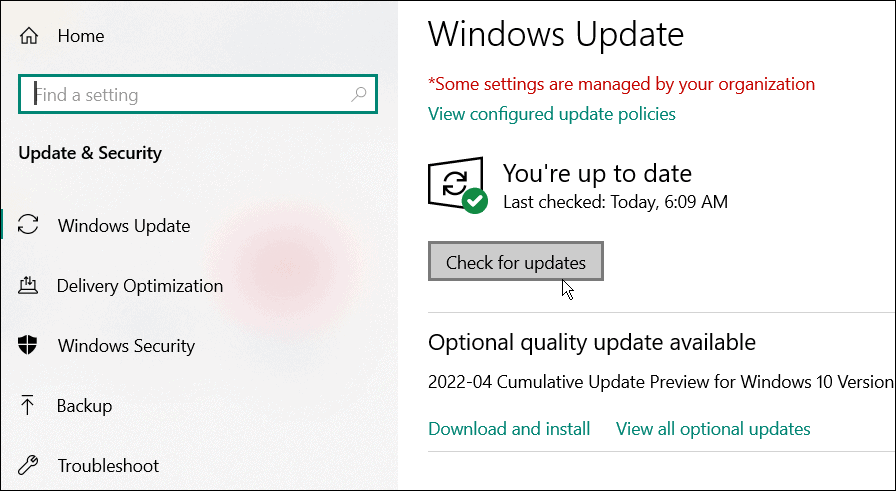 kontrollige Windows 10 värskendusi