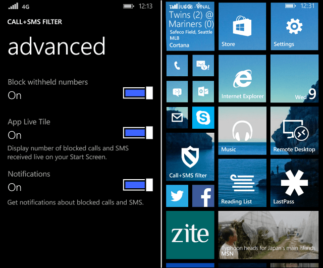 Kõnede blokeerimine Windows Phone 8.1