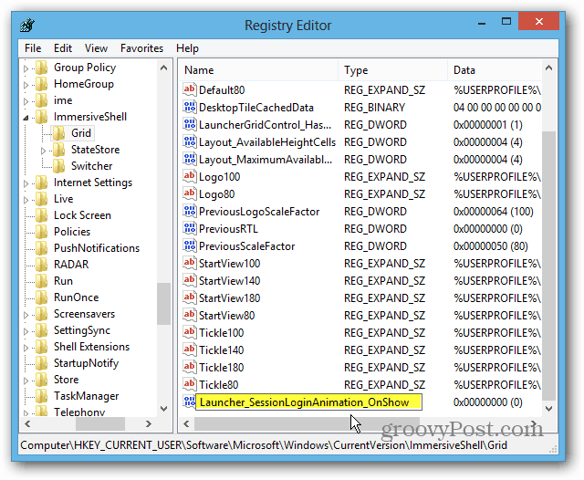 Windows 8 registri DWORD-i väärtus