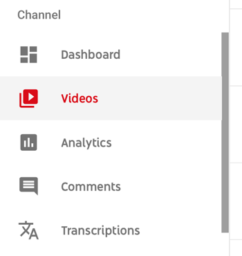 Kuidas kasutada videosarja oma YouTube'i kanali kasvatamiseks, menüüvalik konkreetse YouTube'i video valimiseks analüütiliste andmete vaatamiseks