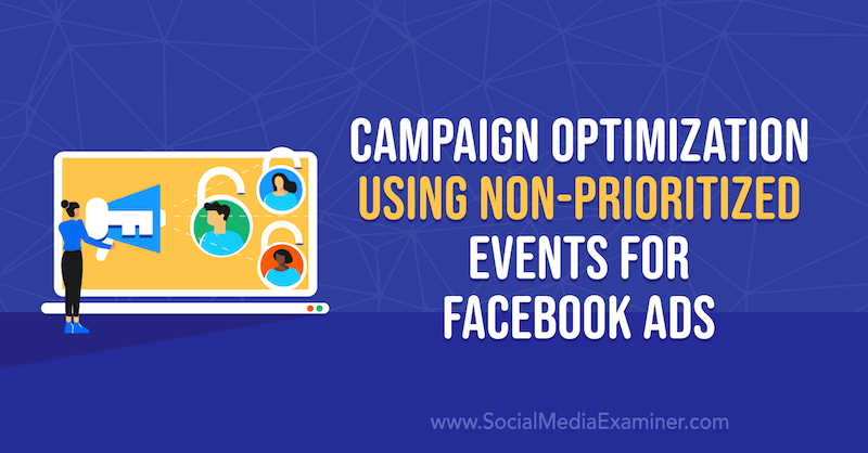 Kampaania optimeerimine, kasutades Anna Sonnenbergi Facebooki reklaamide jaoks mitteprioriteeritud sündmusi sotsiaalmeedia eksamineerijas.