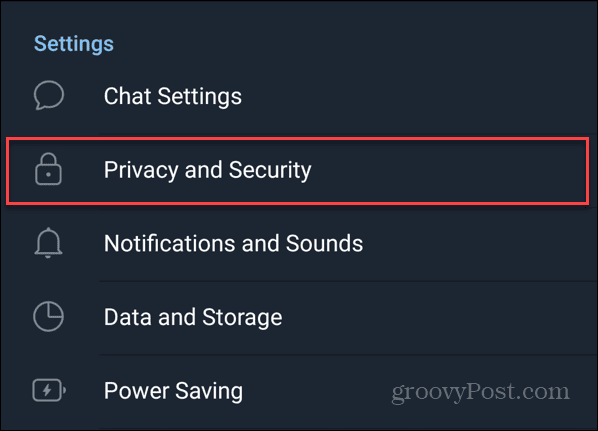 Androidi telegrammi privaatsus- ja turvaseaded