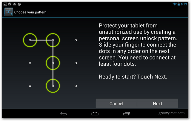 Seadistage Google Nexus 7 tahvelarvutis ekraanilukk