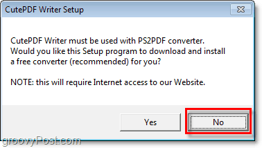 vältige PS2PDF installimist Windows 7-sse