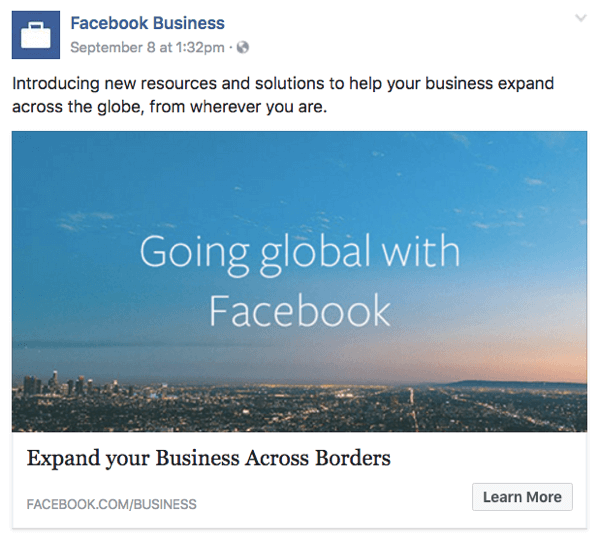 facebook ülemaailmse äri jaoks