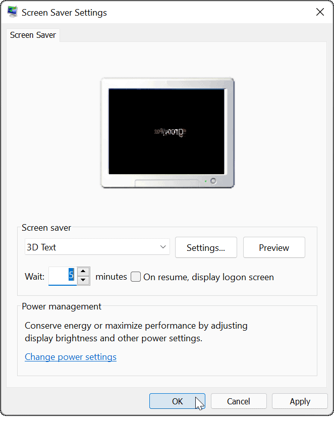  ekraanisäästja seaded Windows 11