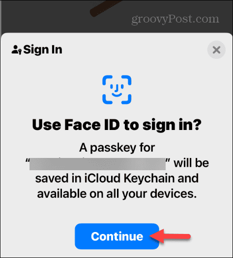 jätka Face ID sisselogimist pääsuvõtmetega