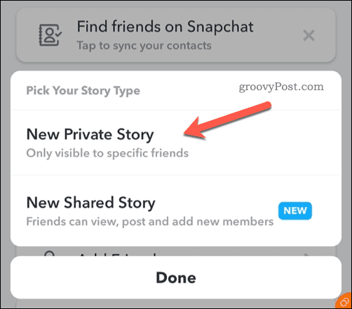 Looge uus Snapchati privaatne lugu