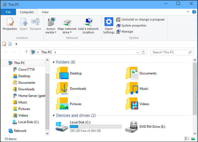 Tehke Windows 10 File Explorer alati avatuks sellele arvutile
