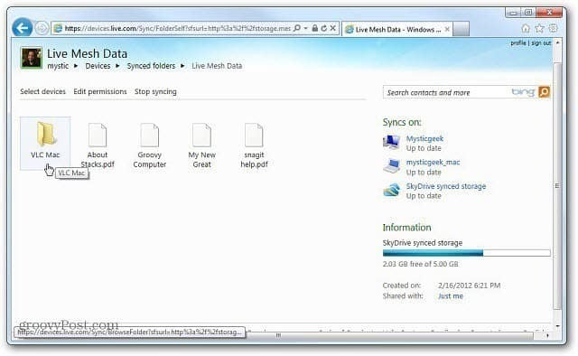 Windows Live Mesh 2011 Macile: alustamine