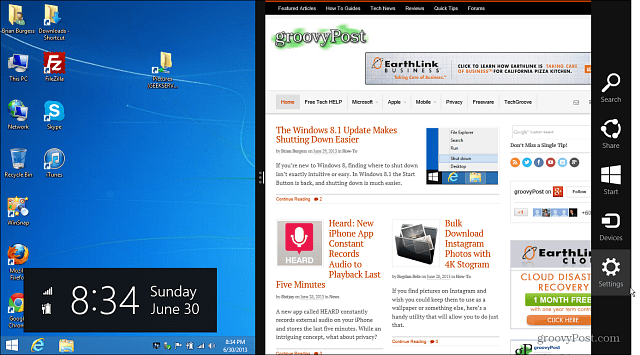 Windows 8.1 kaasaegne kasutajaliidese töölaud