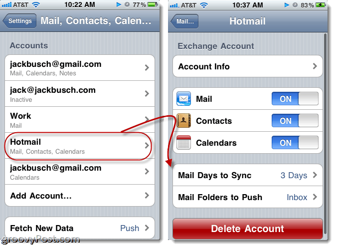 Hotmaili saatmine iPhone'ist