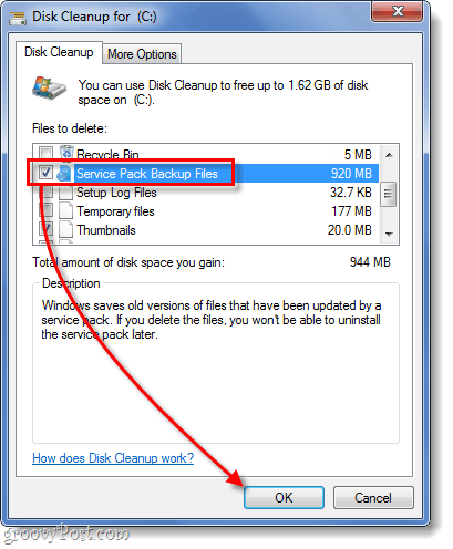 hoolduspaketi varufaili puhastamine Windows 7-s