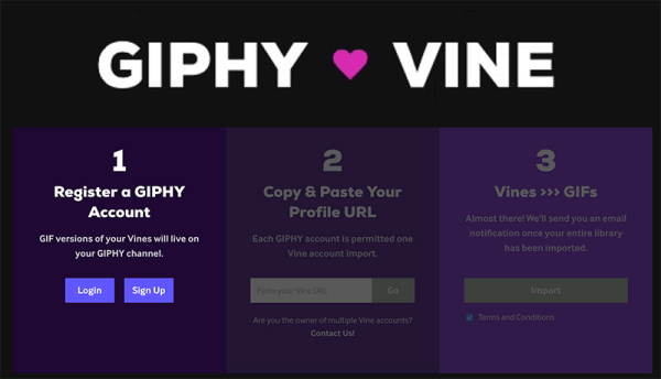 GIPHY tõi välja uue GIPHY ❤ Vine'i tööriista, mis suudab teisendada kõik teie loodud viinapuud jagatavateks GIF-ideks.