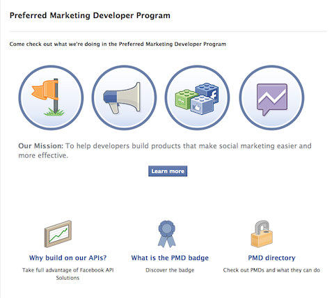 facebook eelistas turunduse arendajate programmi