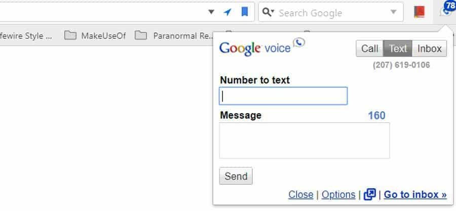 google voice chrome laiendus