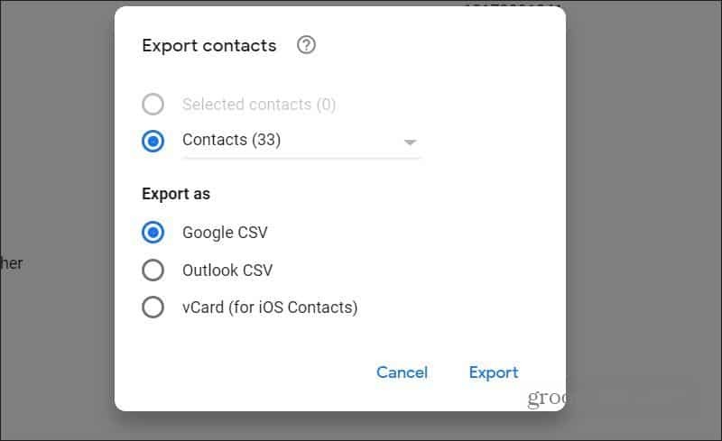eksportige kontakte