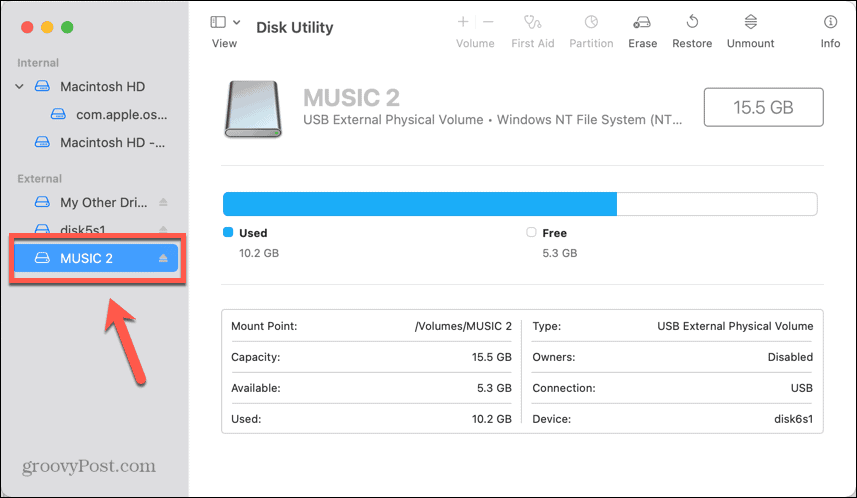 mac usb-draiv