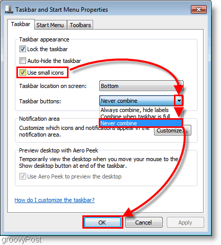 Windows 7 kohandab tegumiriba
