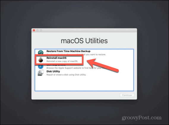 macosi utiliidid installivad maco uuesti