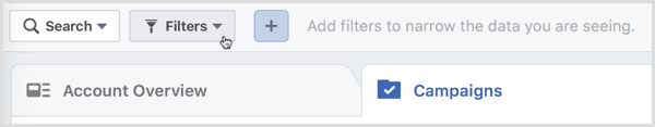 facebooki reklaamihalduri filtrid