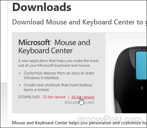 laadige alla Microsofti hiire ja klaviatuuri keskus