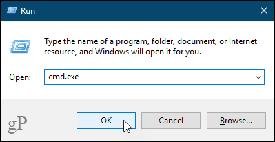 Avage Windows 10 käsuviiba aken