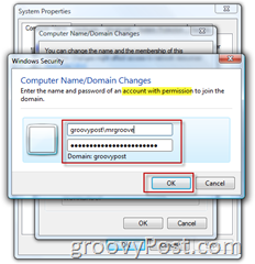 Windows 7 või Vista Liituge Active Directory AD-domeeniga