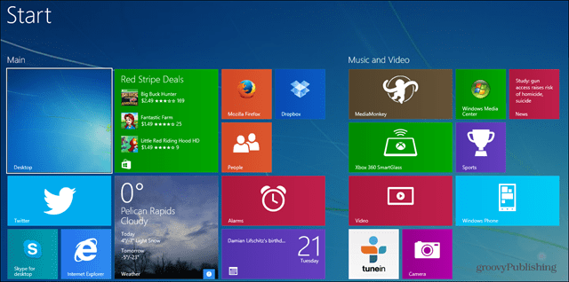Kuidas varundada ja lähtestada Windows 8.1 avaekraan