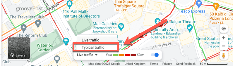 google mapsi tüüpiline liiklus