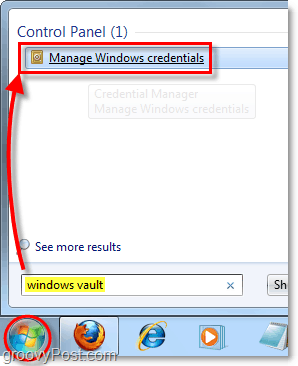 pääsete Windowsi võlli juurde Windowsi 7 menüü Start otsingu kaudu