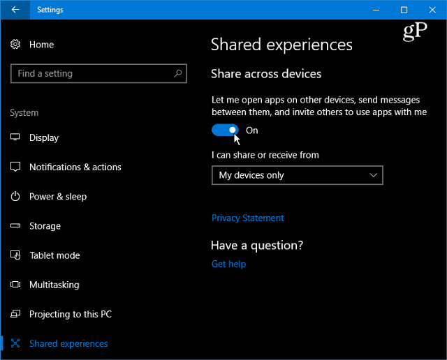 Kuidas lubada ja kasutada jagatud kogemusi Windows 10-s