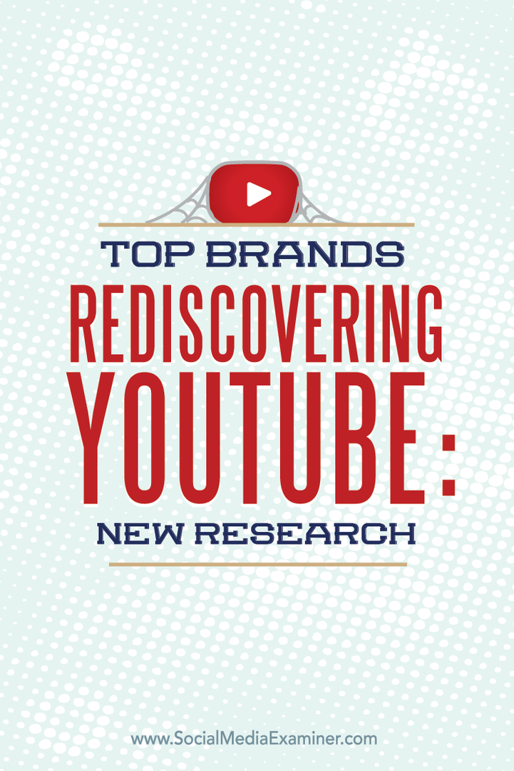 uuringud näitavad, et tippbrändid avastavad youtube'i uuesti