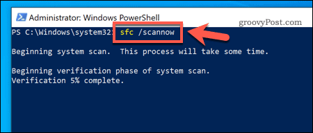 SFC-tööriista kasutamine Windows 10-s
