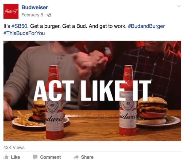 budweiseri facebooki videoreklaam