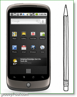 Google Nexus One on sama pikk / paks kui pliiats