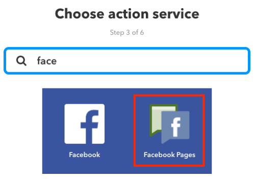 Valige oma IFTTT-apleti jaoks tegevusteenus.