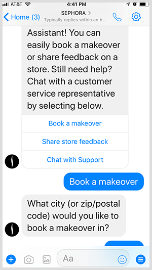 Messengeri botiga kvalifitseerub Sephora müügivihjetega kohtunike müügivihjed.