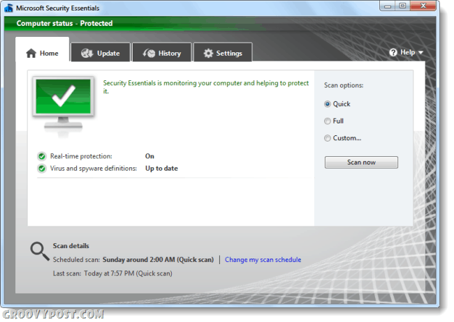 Microsoft Security Essentials - ainus vajaminev Windowsi viirusetõrje