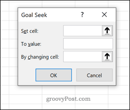 Exceli eesmärgiotsingu aken
