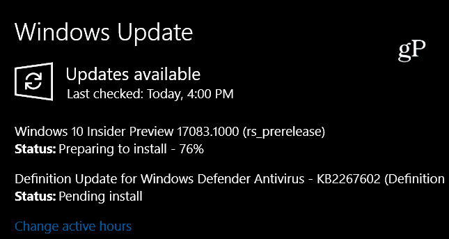 Windows 10 eelvaateversioon 17083