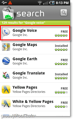 Mobiilne Android Market Google Voice
