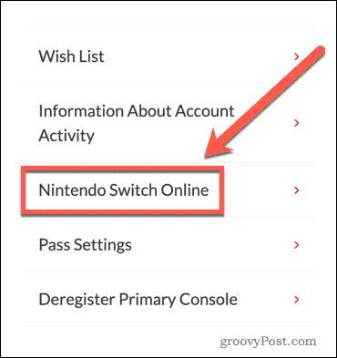 Nintendo Switchi veebisaidi seaded