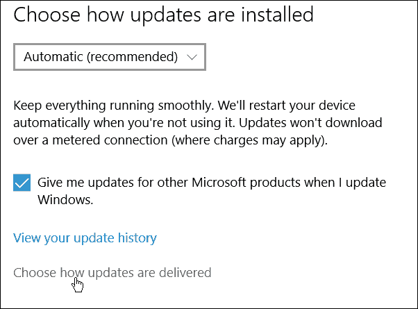 Peatage Windows 10 jagamast Windowsi värskendusi teistele arvutitele